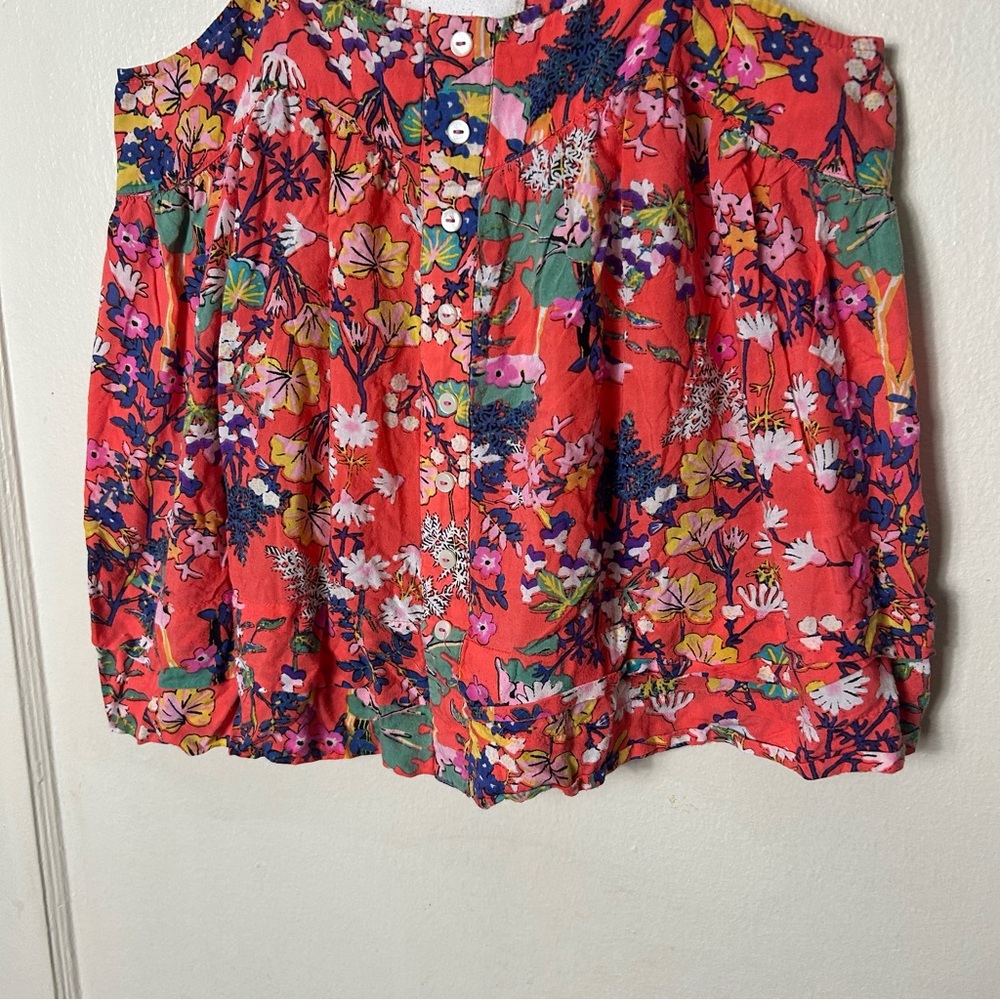 Anthropologie orange floral modal sleep swing tank top womens XS - Picture 5 of 9